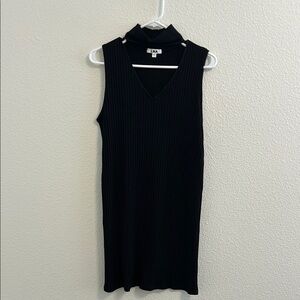 LNA Ribbed Turtleneck V Neck Dress L